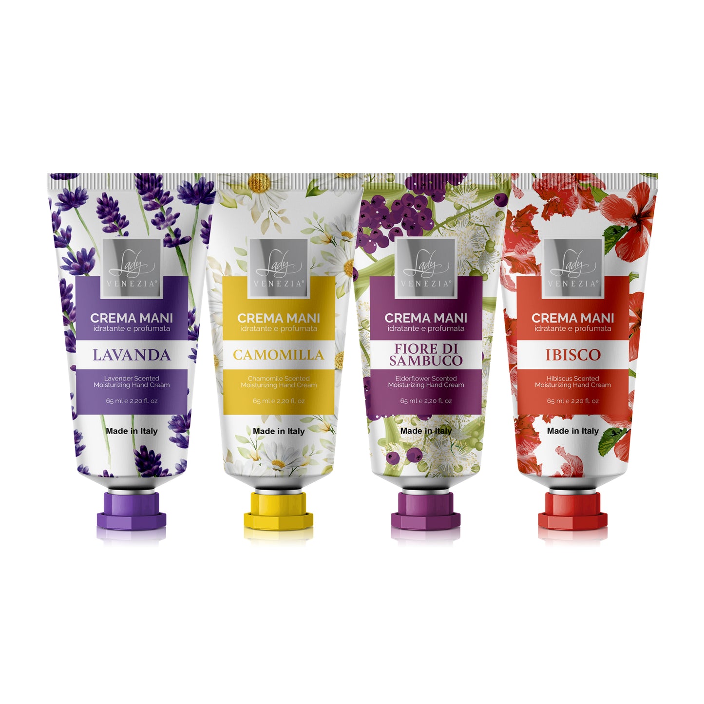 Kit Creme Mani Fiori - Idratanti e Profumate - 4 Fragranze - 65 ml