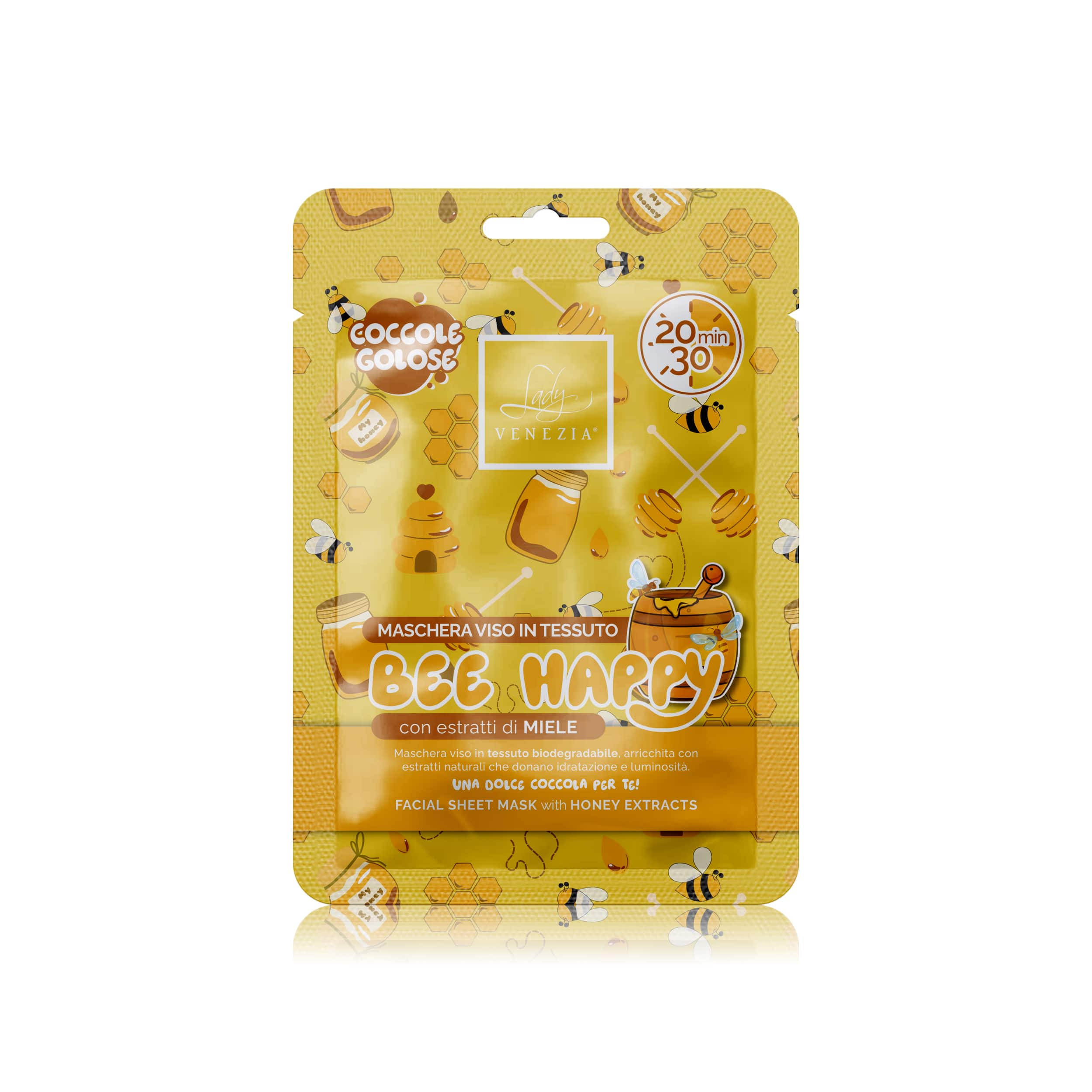 Maschera Viso in Tessuto Coccole Golose - Bee Happy – Lady Venezia