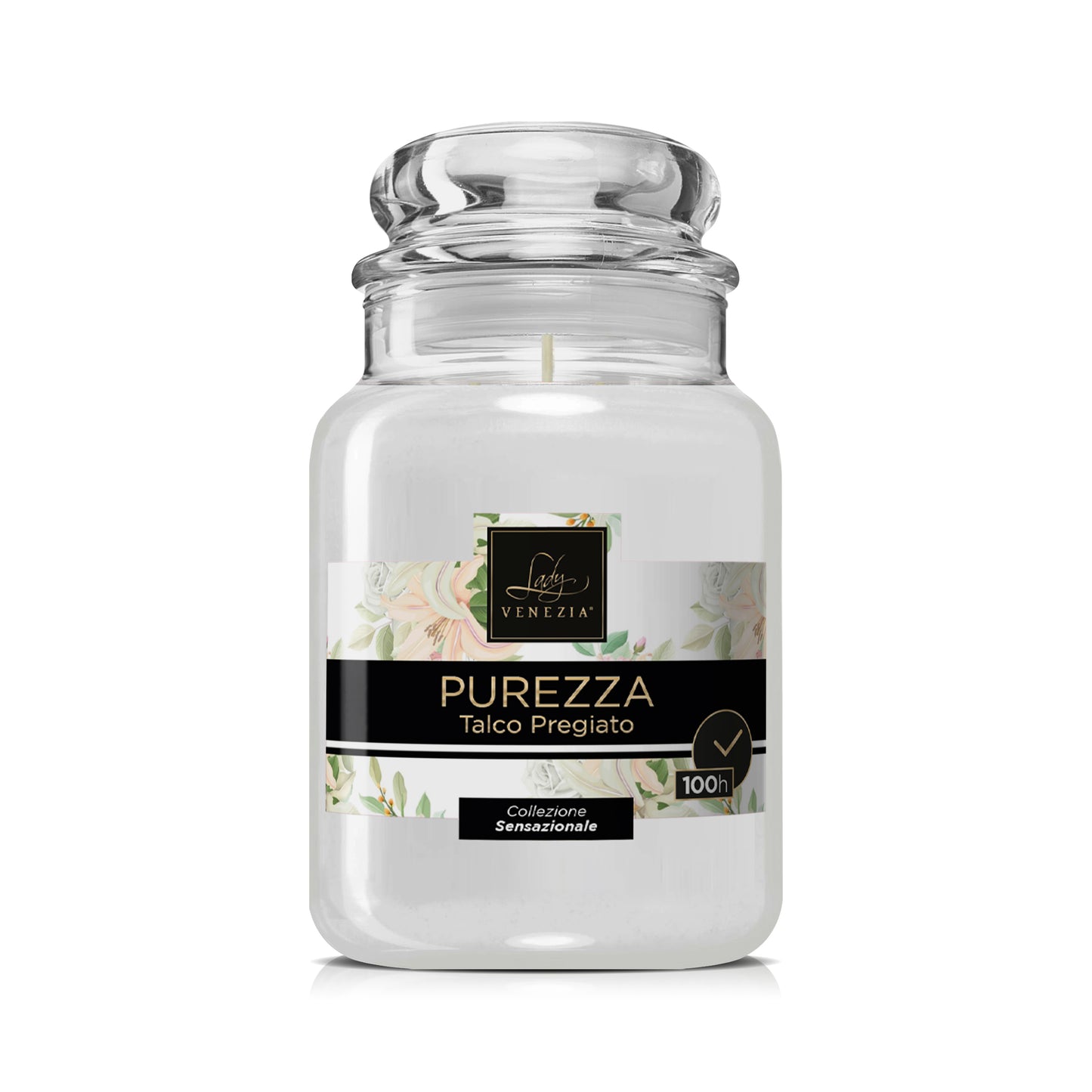 Candela profumata in vetro "Sensazioni" 100 h - formato maxi - 3 fragranze