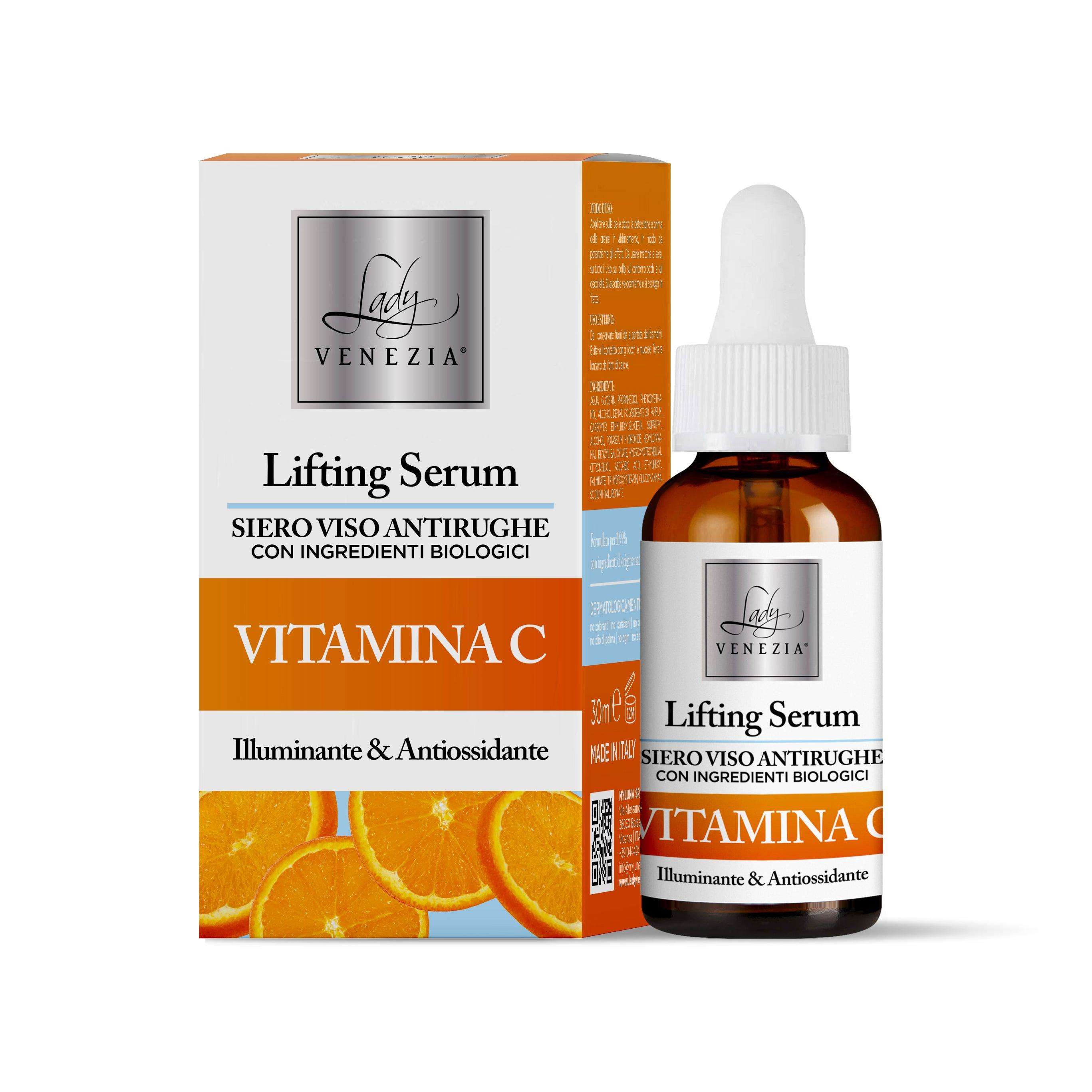 Siero Viso Antirughe Vitamina C con Acido Ialuronico ed Ingredienti Bi –  Lady Venezia Shop