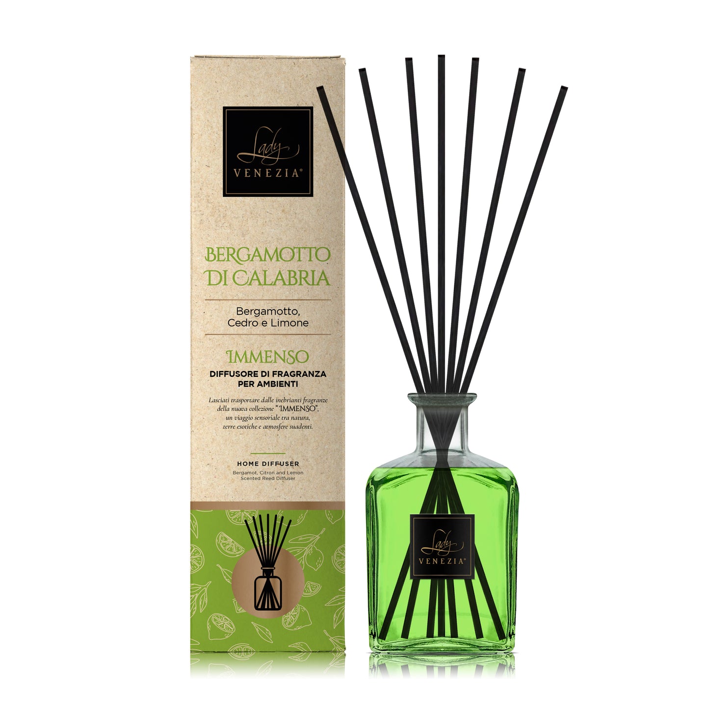 Maxi Diffusore Ambiente "Immenso" con Bastoncini - 3 Fragranze - 1 lt