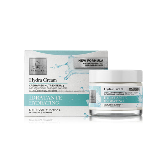 Crema Viso Idratante con Collagene, Acido Ialuronico e Vitamina E - Hydra Cream - 50 ml